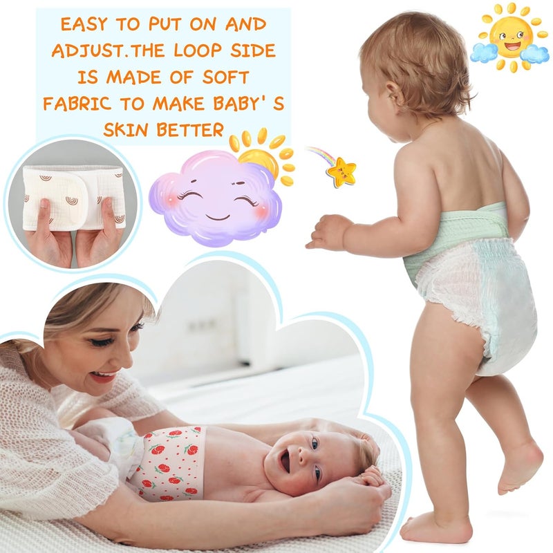 Vabean 8 Pcs Baby Infant Umbilical Cord Comfort Adjustable Cotton Belly Band for Protection, Baby Gifts for 0 To12 Months (Cute) - Image 5